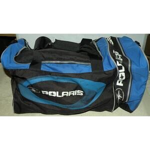 Vintage Polaris Duffle Bag Med/Lg Black Blue White 23 x 13 x 11